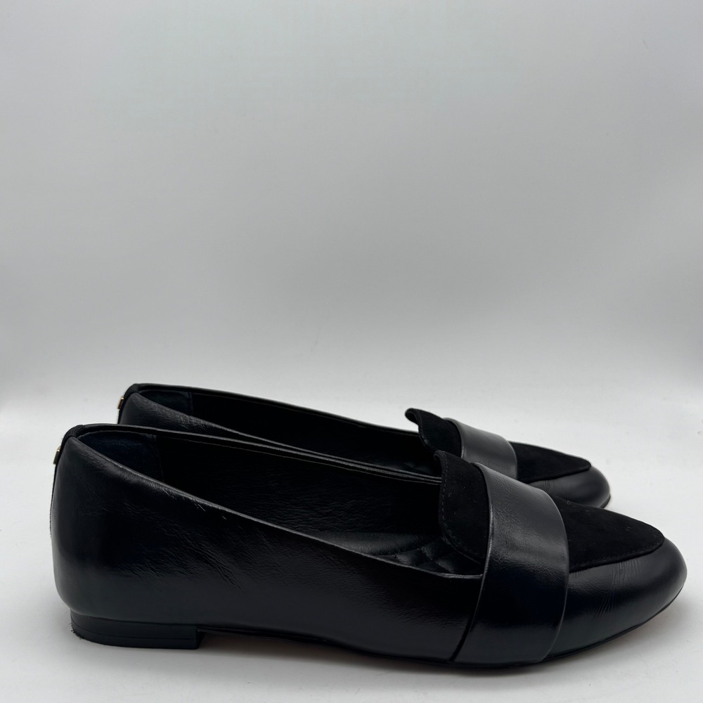 Birdies The Sparrow Loafer Black Leather Suede Almond Toe Quilted Insole Flats 6